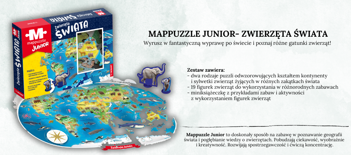 Mappuzzle JUNIOR - Zwierzęta Świata